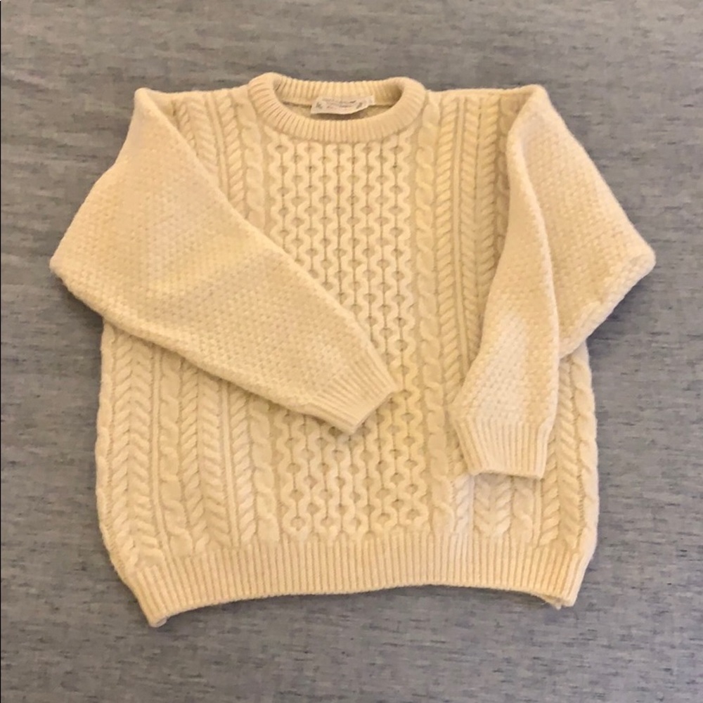 VINTAGE Cream Chunky Knit Fisherman’s Sweater
